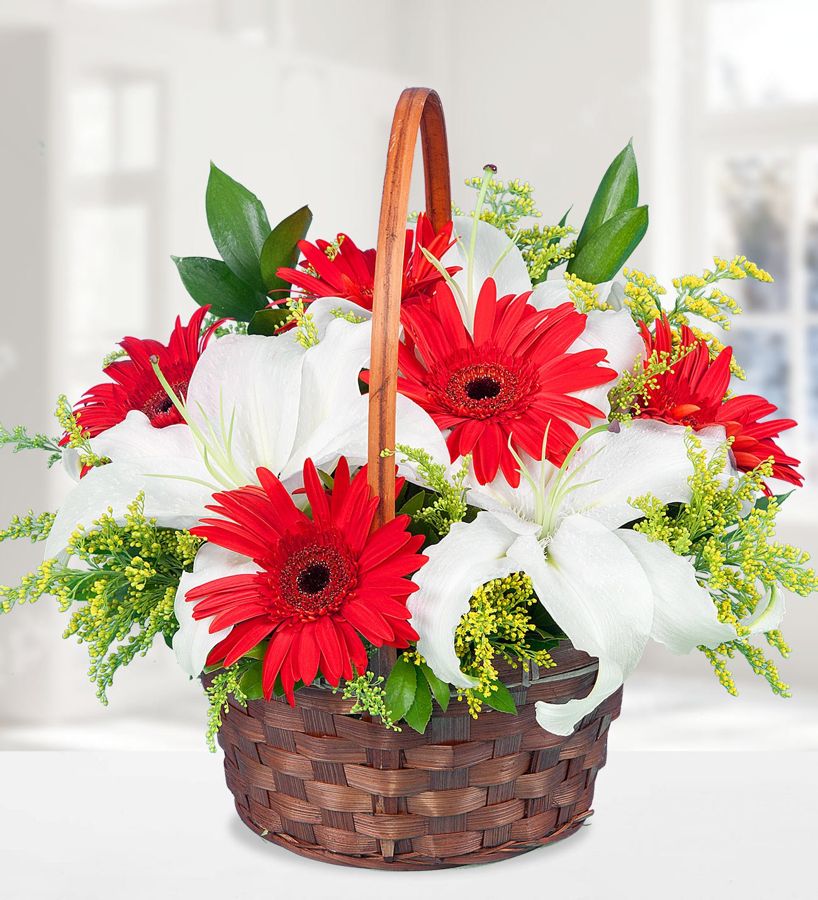 Gerbera ve Lilyum Sepeti